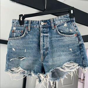 Zara Distressed Denim Shorts